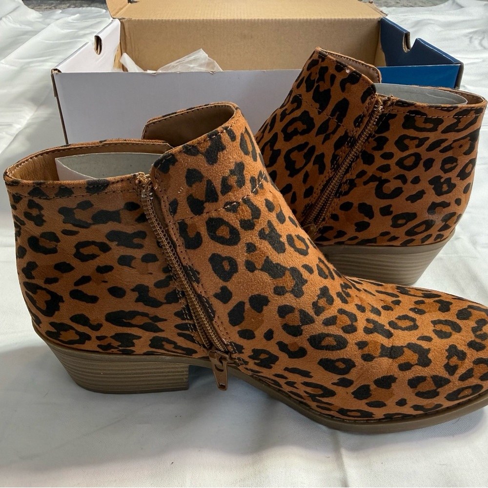Leopard Print Ankle Boots